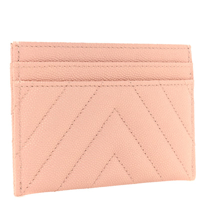 Chanel Metallic Caviar Chevron Quilted Vintage Mademoiselle Card Holder Pink 3 of 14