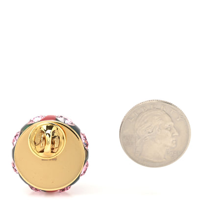 Gucci Resin Strass Vintage Web Stud Pin Red Green 2 of 4