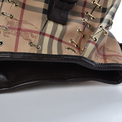 Burberry Haymarket Check Metal Stitch Lowry Dark Brown 11 of 24