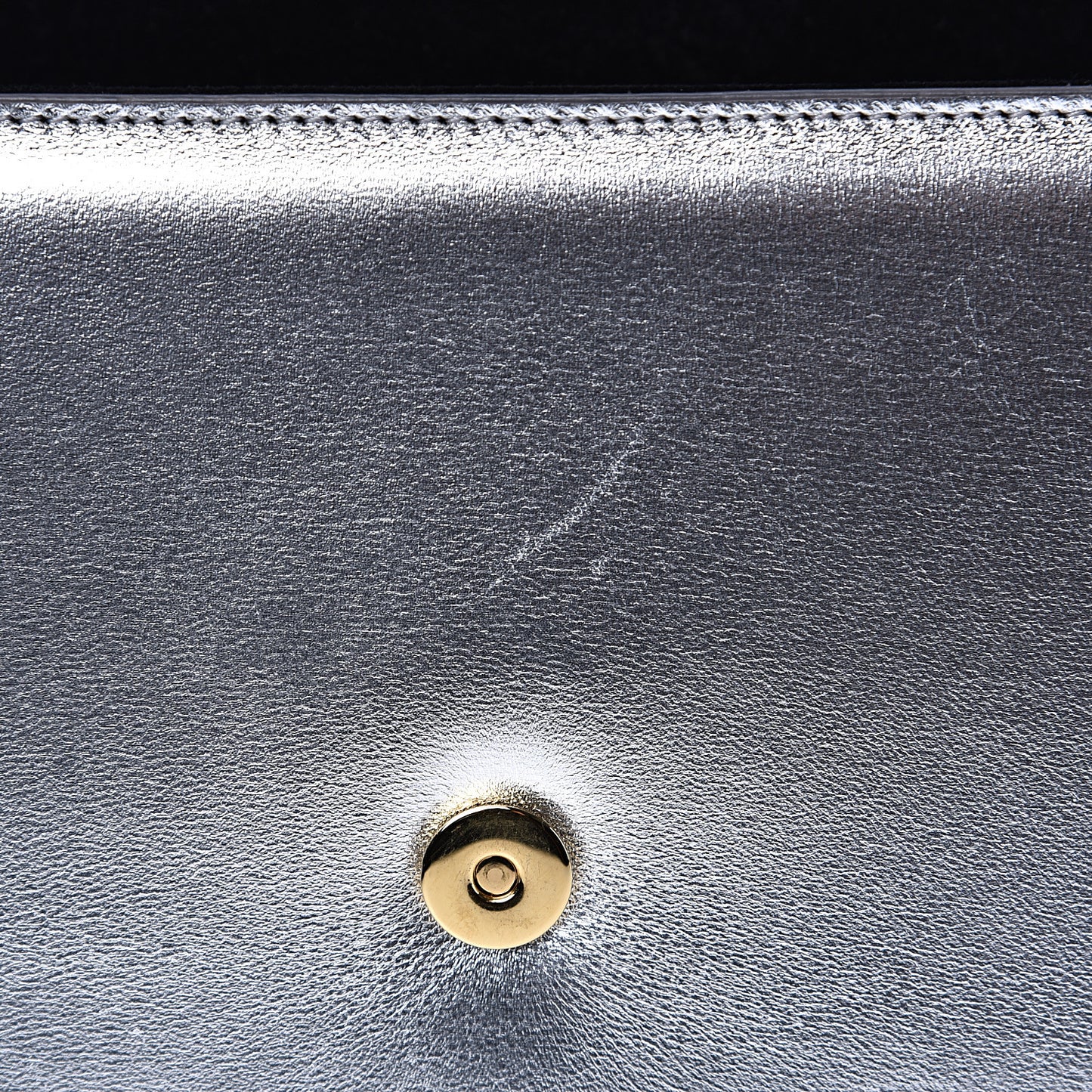 Metallic Calfskin Classic Monogram Cassandre Clutch Argento