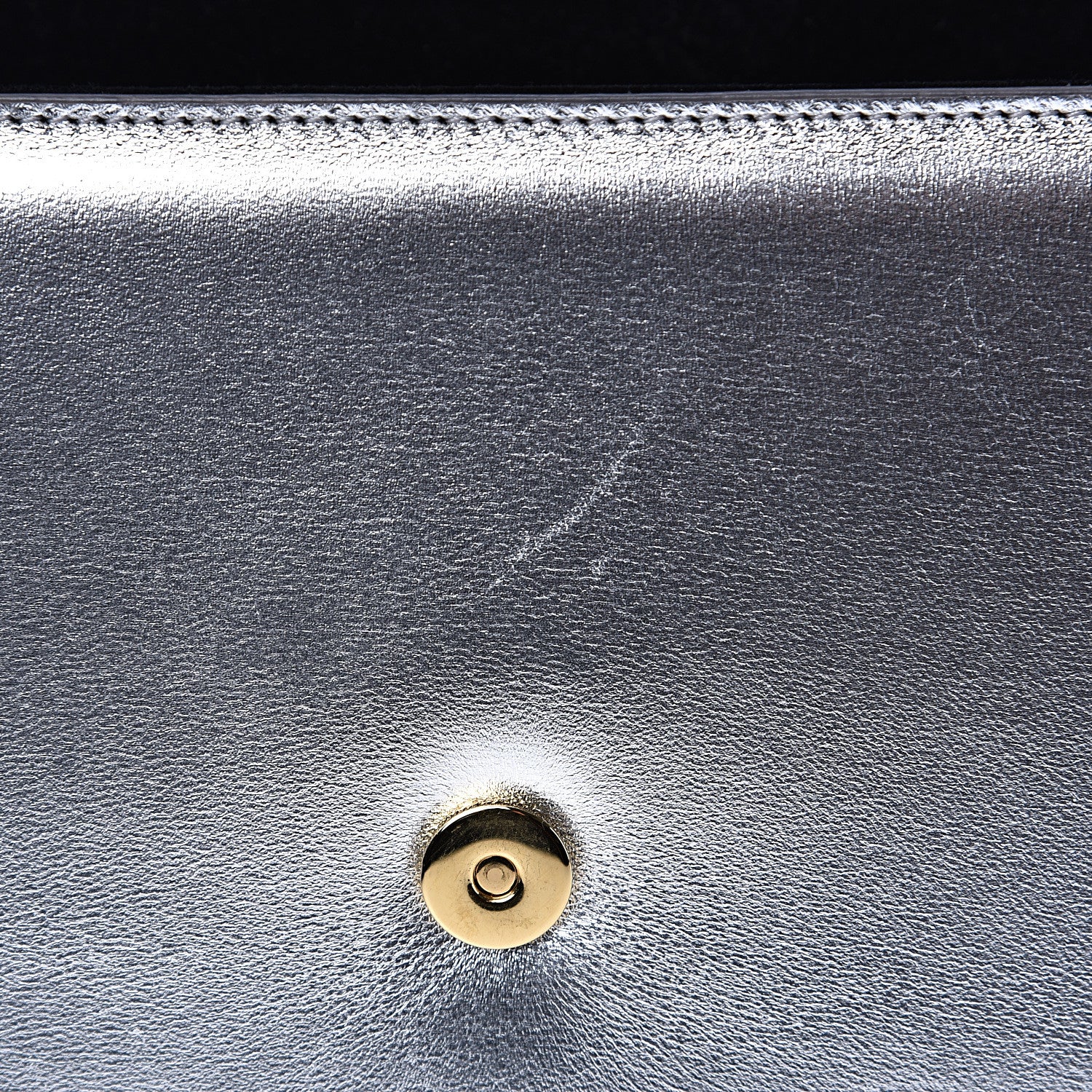 Saint Laurent Metallic Calfskin Classic Monogram Cassandre Clutch Argento 11 of 11