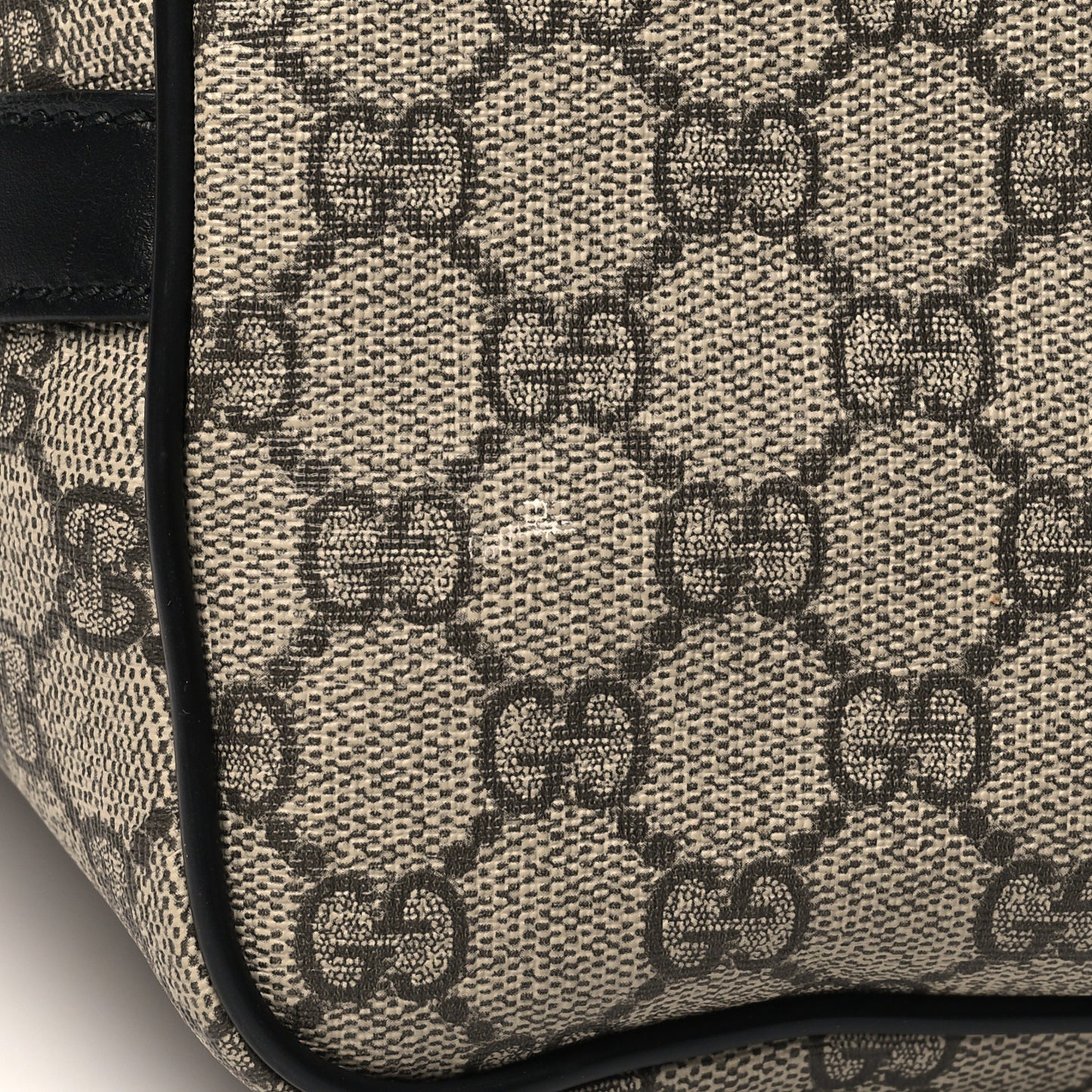 GG Supreme Monogram Web Medium Zippered Tote Beige Black