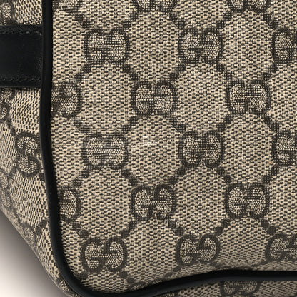 Gucci GG Supreme Monogram Web Medium Zippered Tote Beige Black 11 of 11