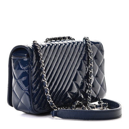 Chanel Patent Quilted Small Coco Boy Flap Navy 2 of 6