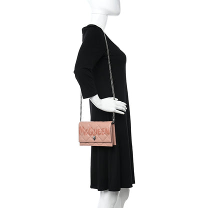 Alexander McQueen Calfskin Quilted Graffiti Skull Small Chain Crossbody Bag Rose Gold 2 of 10