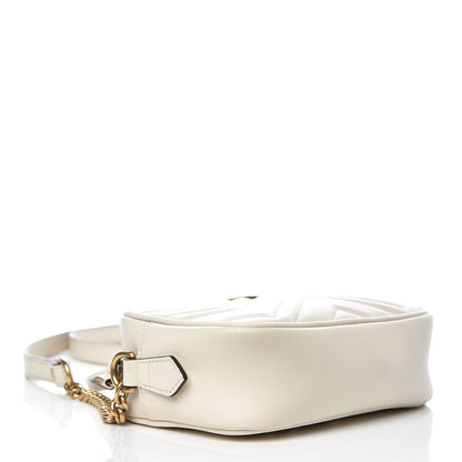 Gucci Calfskin Matelasse Mini GG Marmont Chain Shoulder Bag White 4 of 12