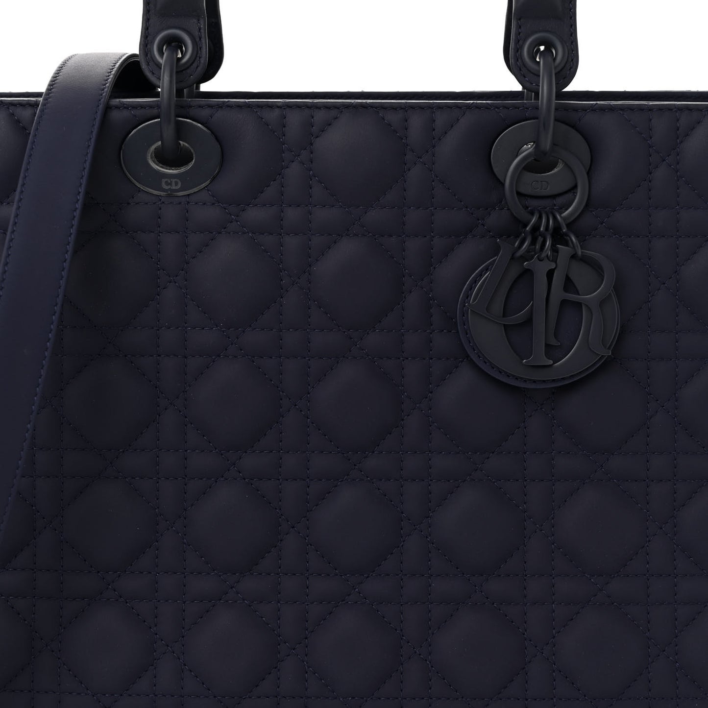Ultra Matte Calfskin Cannage Large Lady Dior Purple
