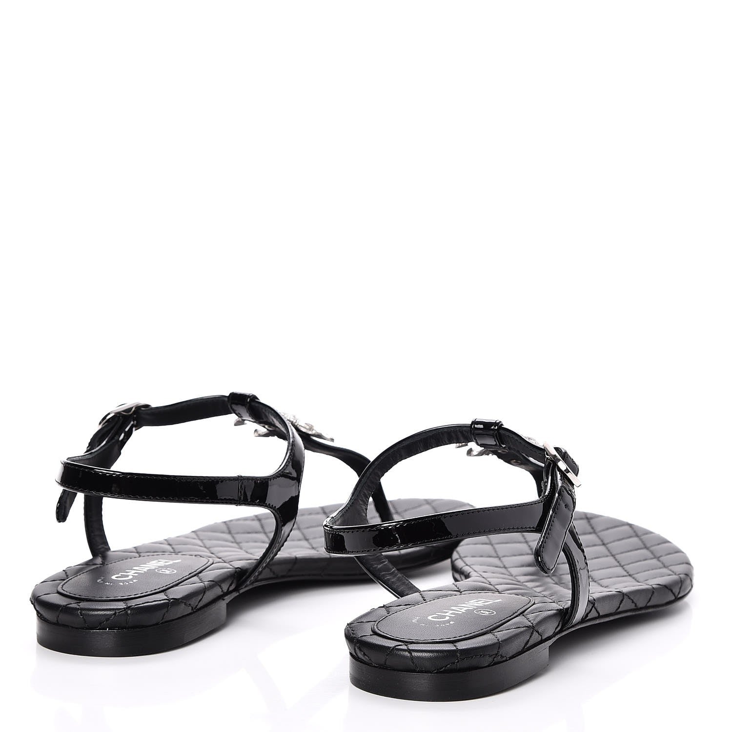 Chanel Patent CC Thong Sandals 35.5 Black 4 of 8