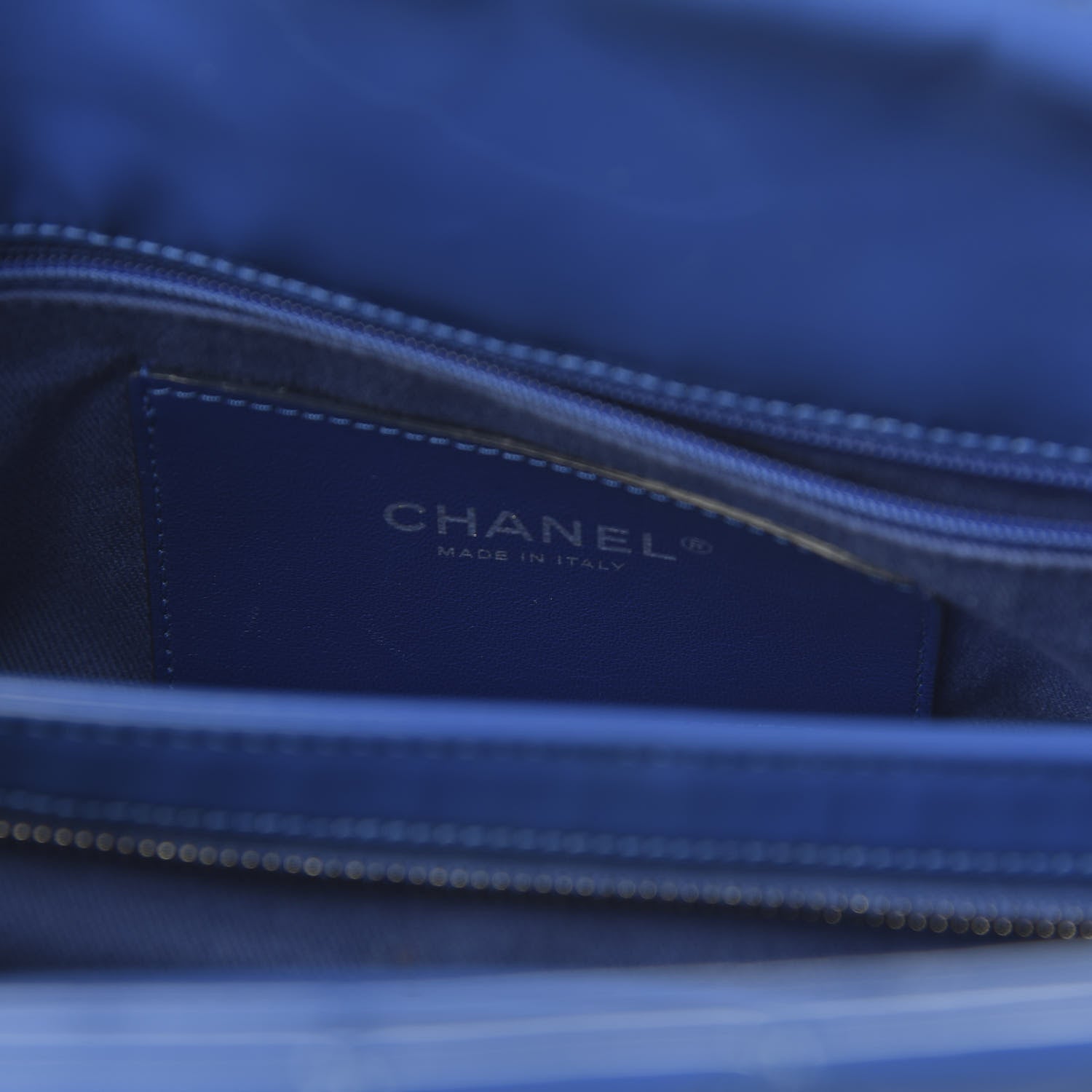 Chanel Patent Quilted Medium Just Mademoiselle Blue 8 of 10