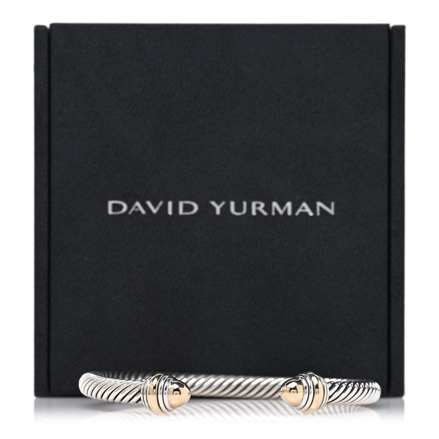 David Yurman Sterling Silver 14K Yellow Gold 5mm Cable Classics Dome Bracelet 4 of 4