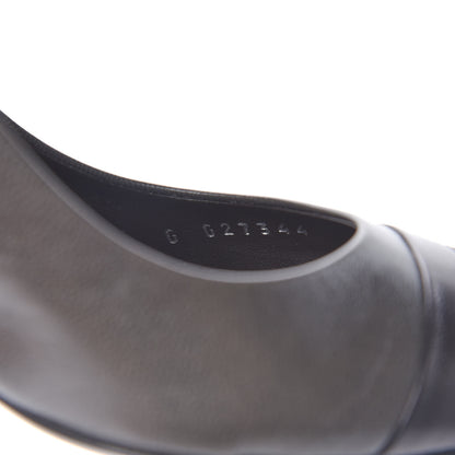 Chanel Lambskin Cap Toe CC Slingback Heels 38.5 Grey Black 10 of 13