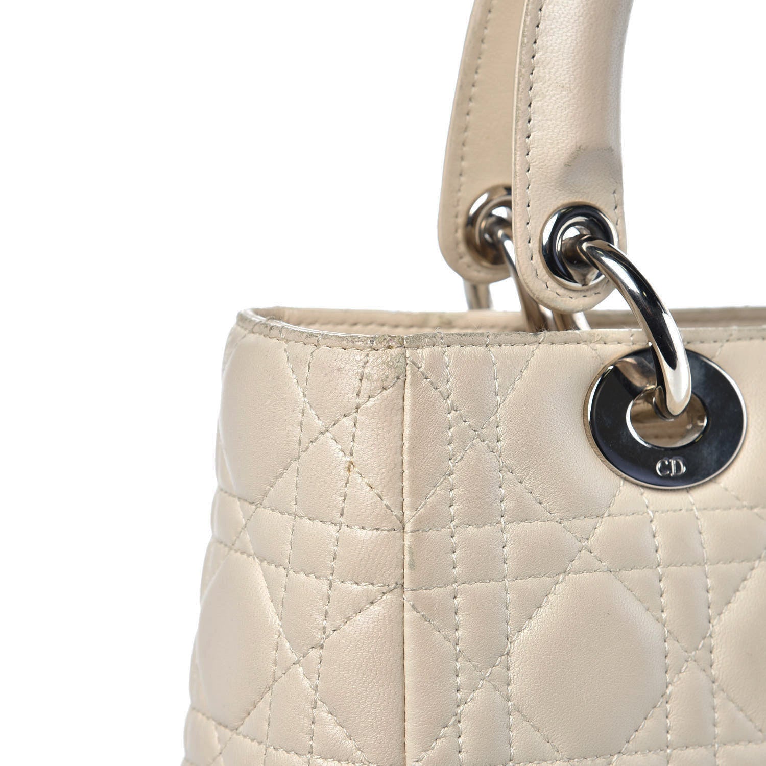 Christian Dior Lambskin Cannage Medium Lady Dior White 16 of 21