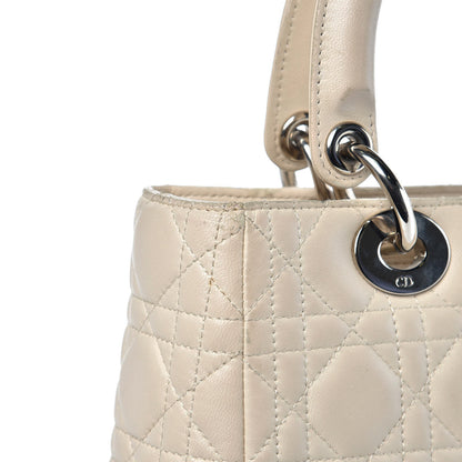 Christian Dior Lambskin Cannage Medium Lady Dior White 16 of 21