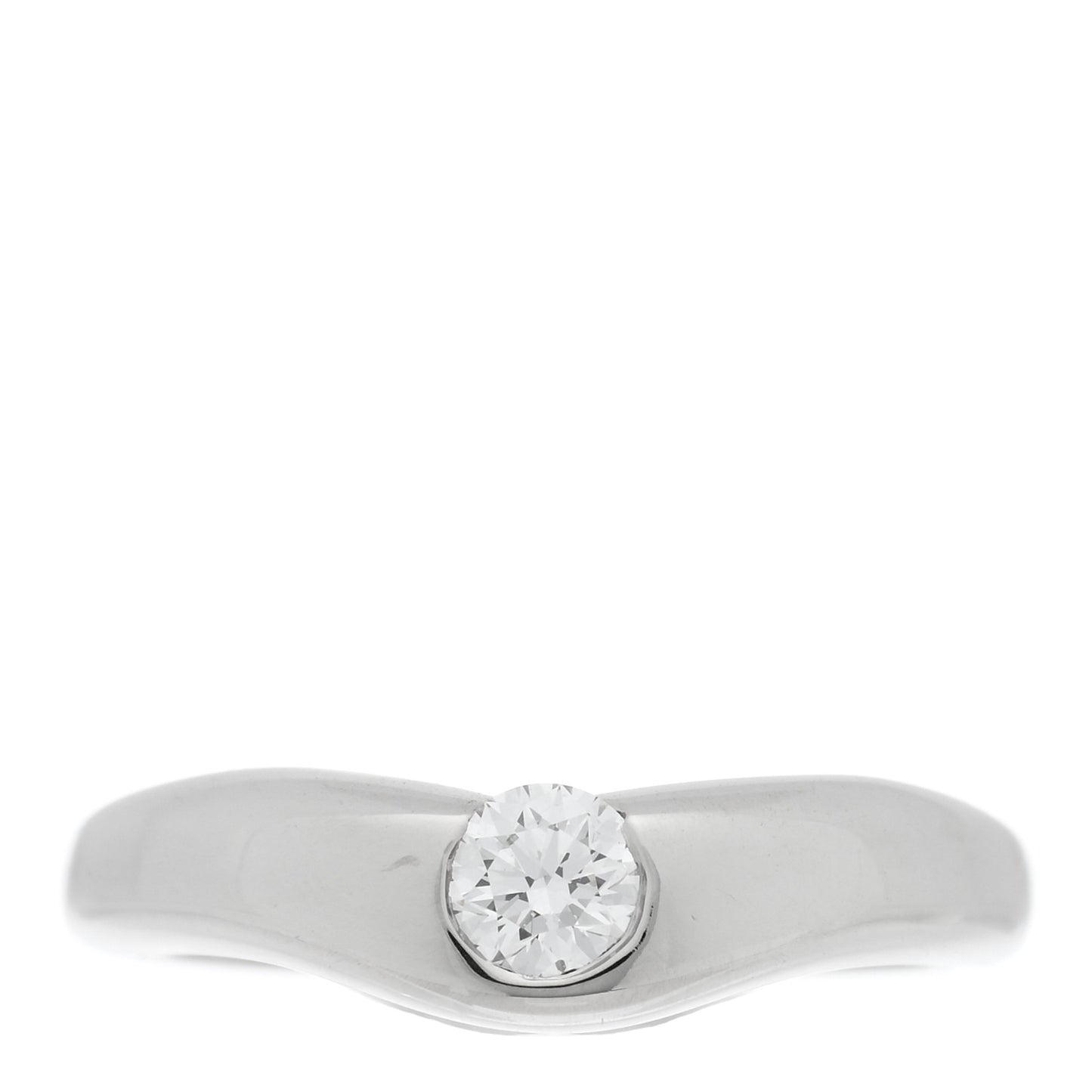 Platinum Diamond Elsa Peretti Curved Band Ring 48 4.5