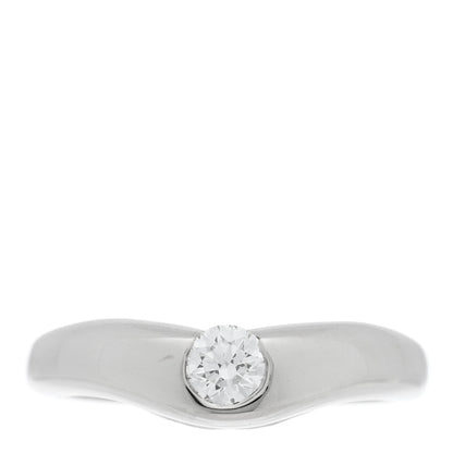 Tiffany Platinum Diamond Elsa Peretti Curved Band Ring 48 4.5 1 of 5