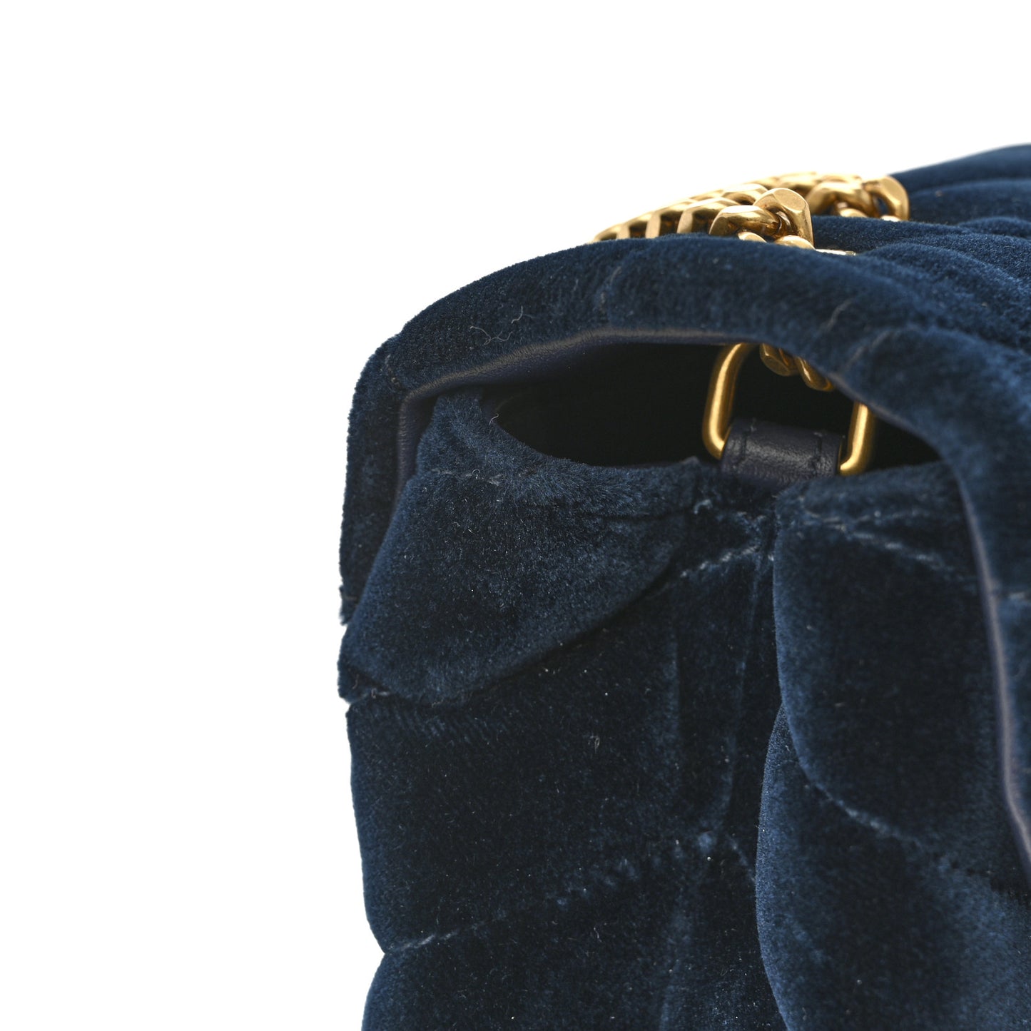 Velvet Y Quilted Monogram Small Loulou Chain Satchel Medium Blue