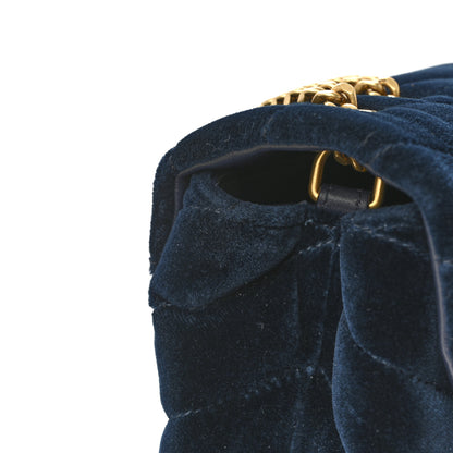 Saint Laurent Velvet Y Quilted Monogram Small Loulou Chain Satchel Medium Blue 14 of 15