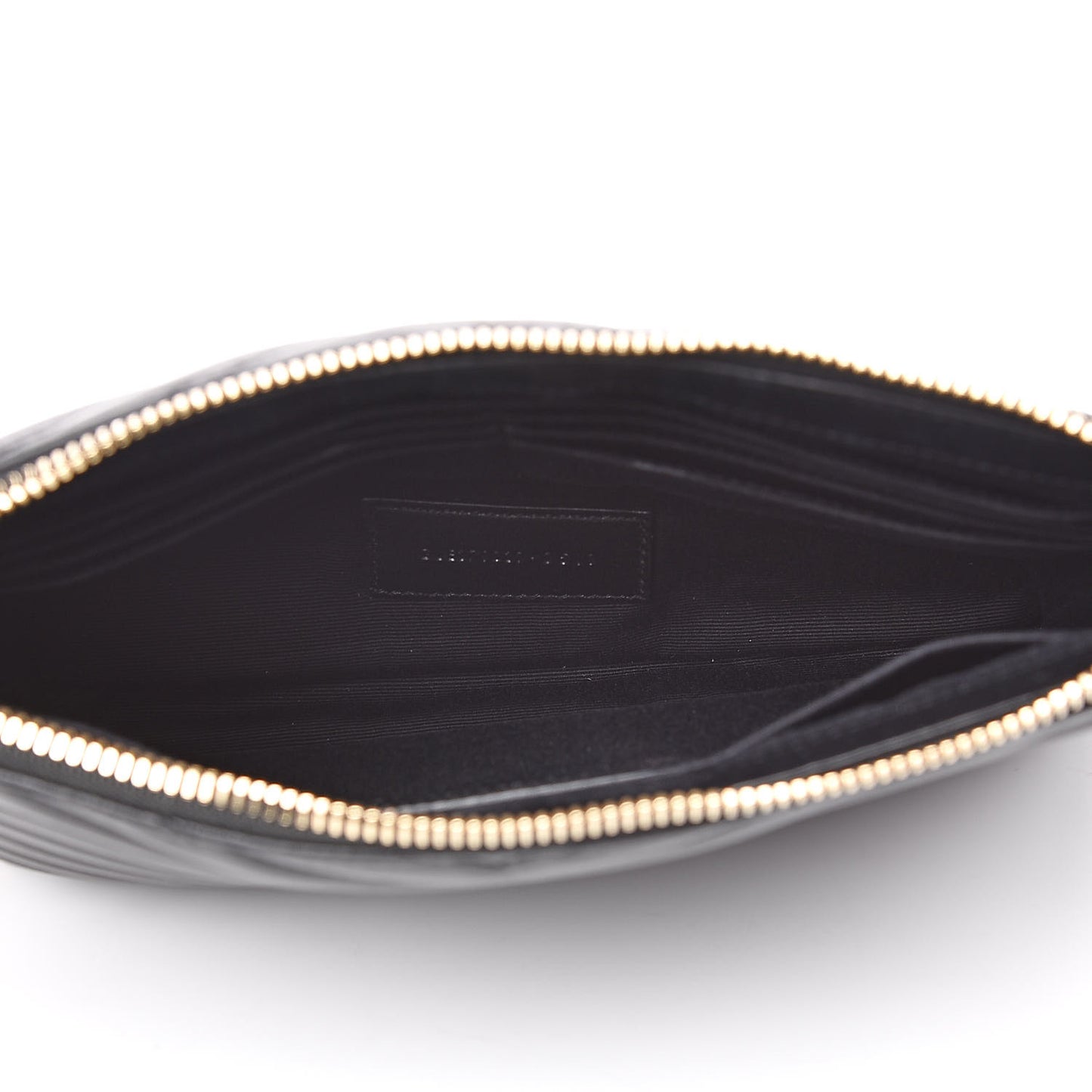 Calfskin Matelasse Chevron Monogram A5 Wristlet Black