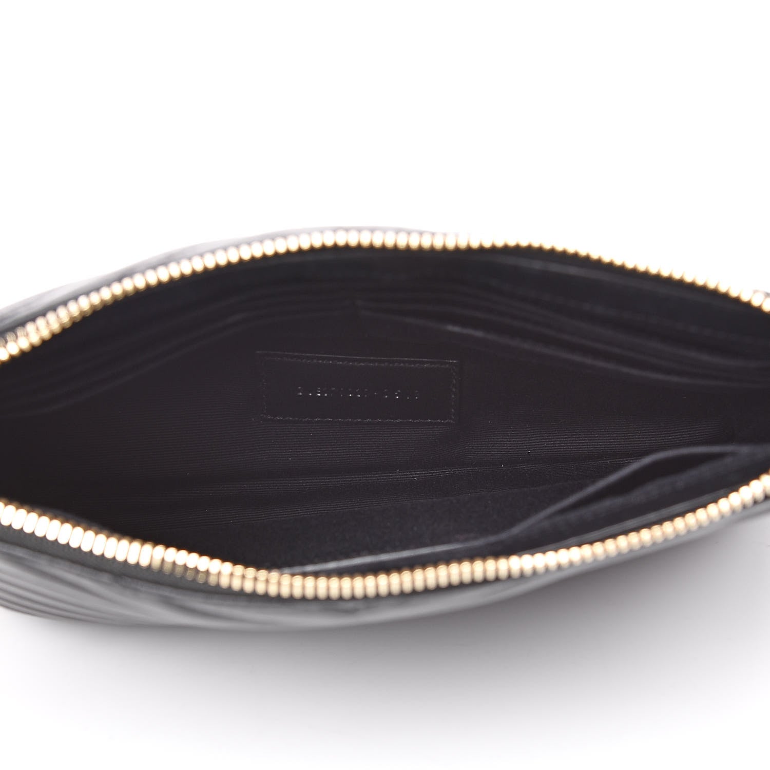 Saint Laurent Calfskin Matelasse Chevron Monogram A5 Wristlet Black 5 of 11