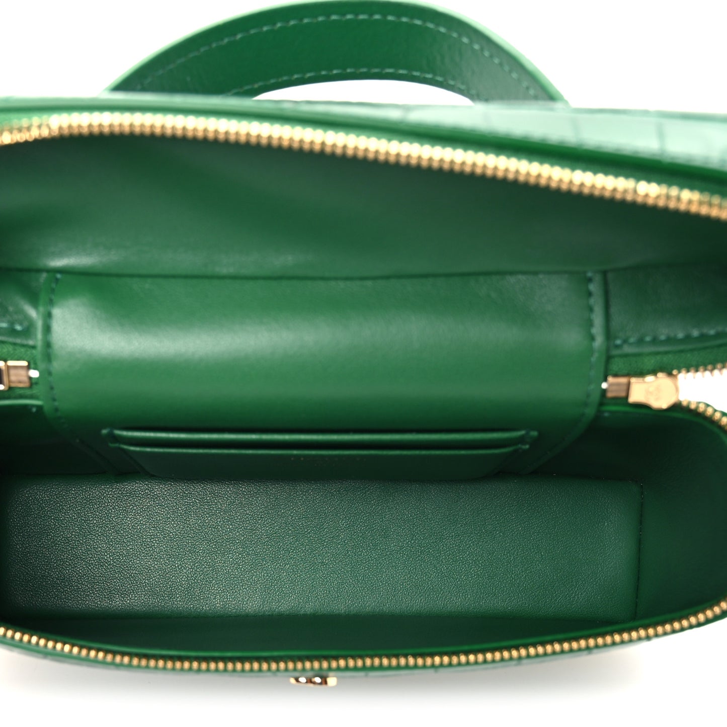 Calfskin Crocodile Embossed Crococo Exoticoco Vanity With Chain Emerald