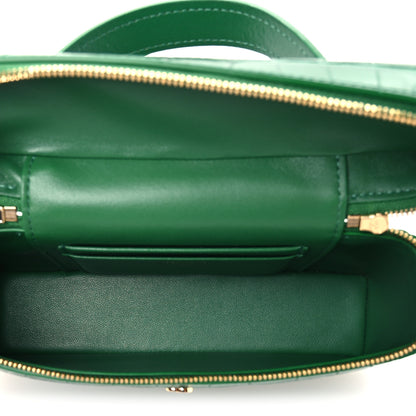 Chanel Calfskin Crocodile Embossed Crococo Exoticoco Vanity With Chain Emerald 9 of 21