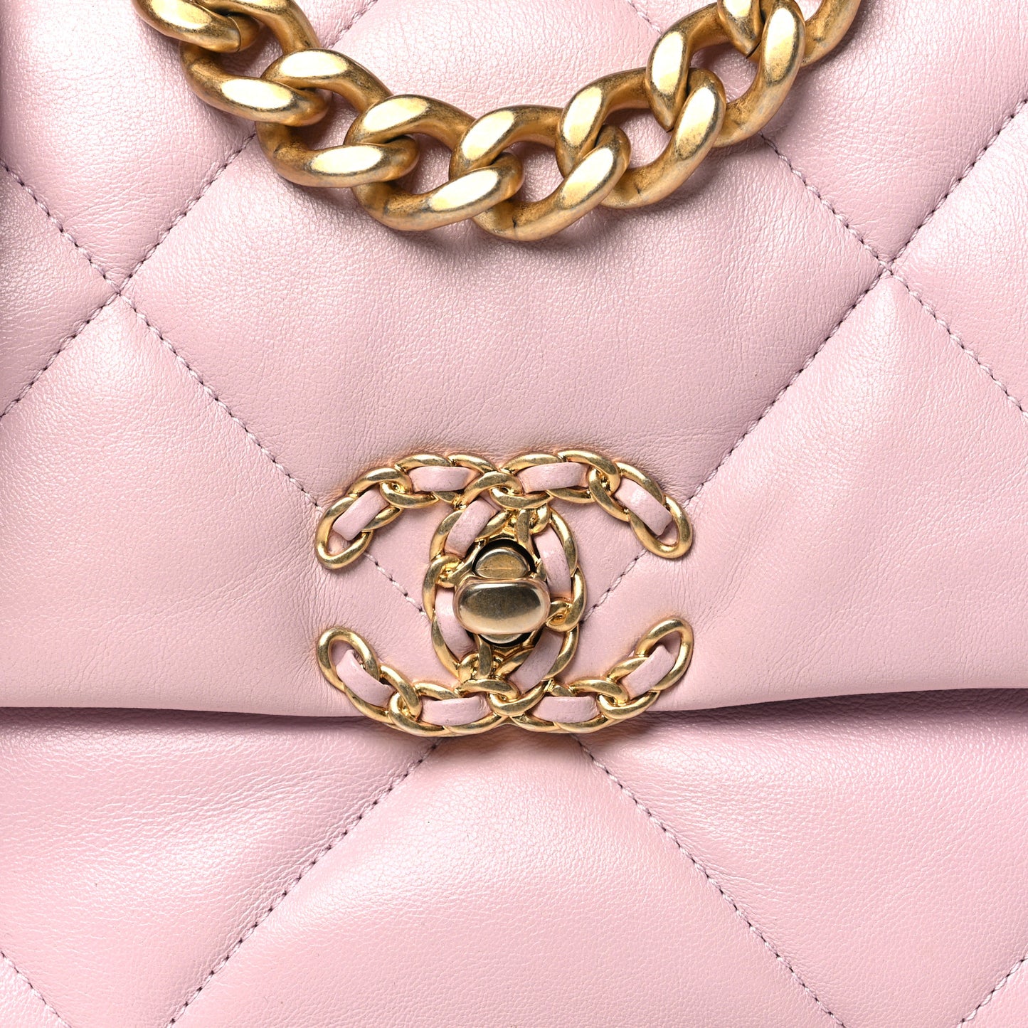 Lambskin Quilted Medium Chanel 19 Flap Light Pink
