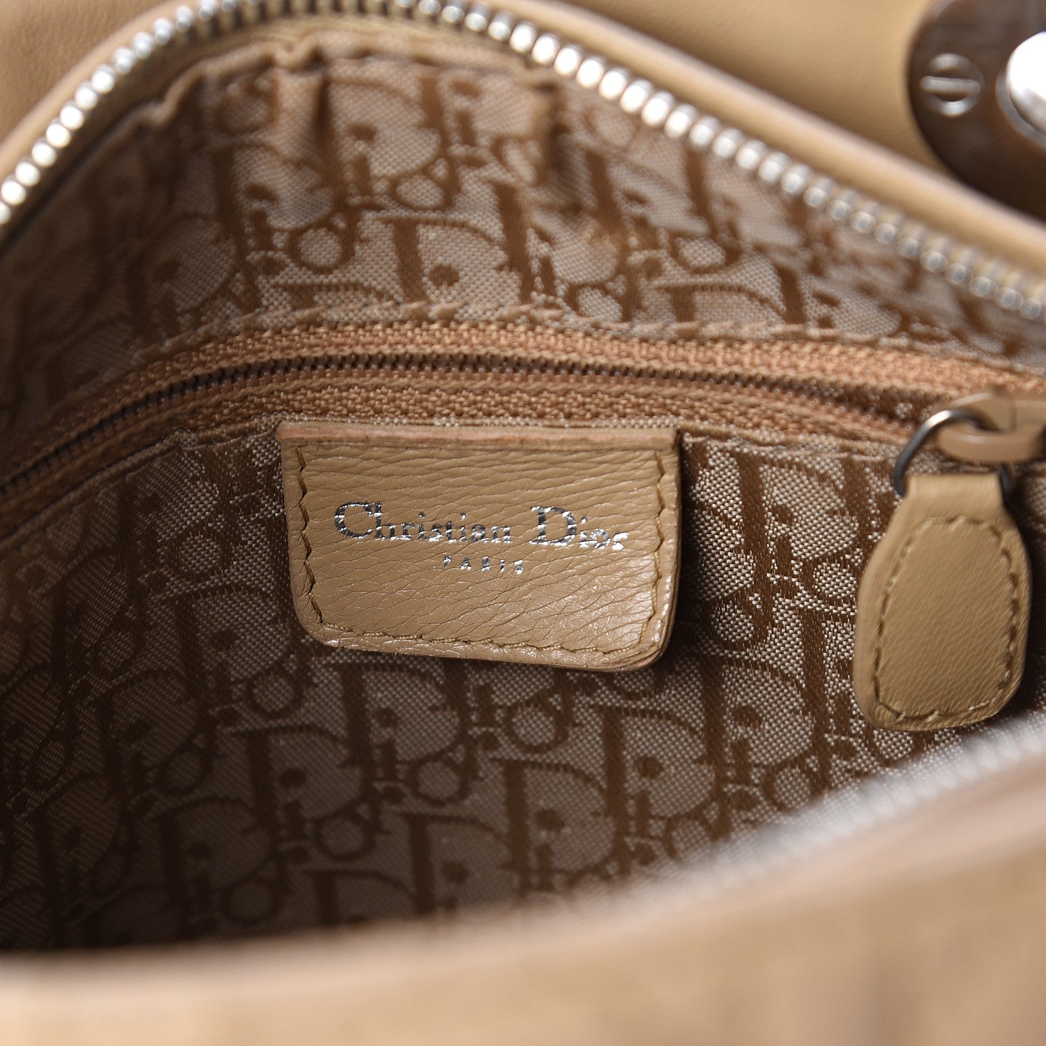 Christian Dior Lambskin Cannage Medium Lady Dior Beige 5 of 13