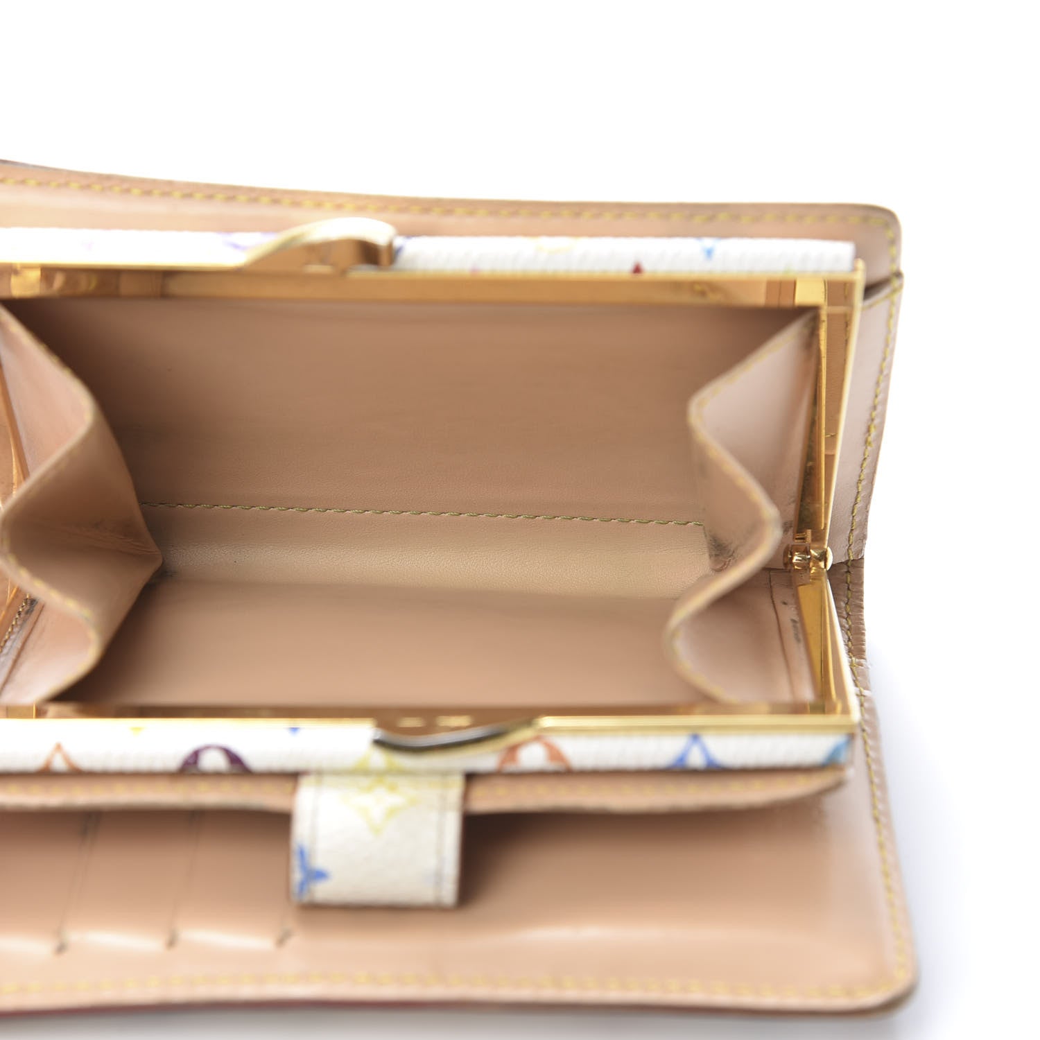 Louis Vuitton Monogram Multicolor French Purse Wallet White 6 of 16