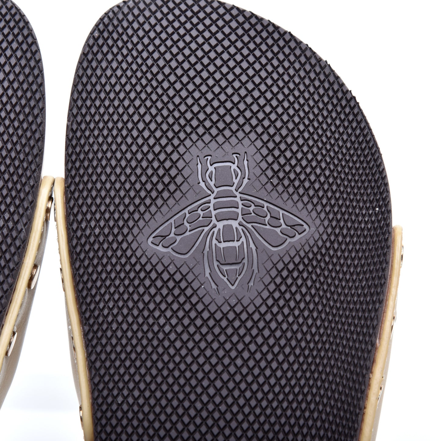 Calfskin Interlocking G Slide Sandals 38 Diagonal Beige