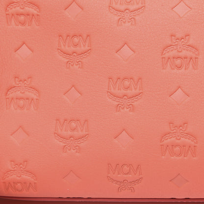MCM Calfskin Ottomar Monogram Essential Boston Bag Hot Coral 9 of 9