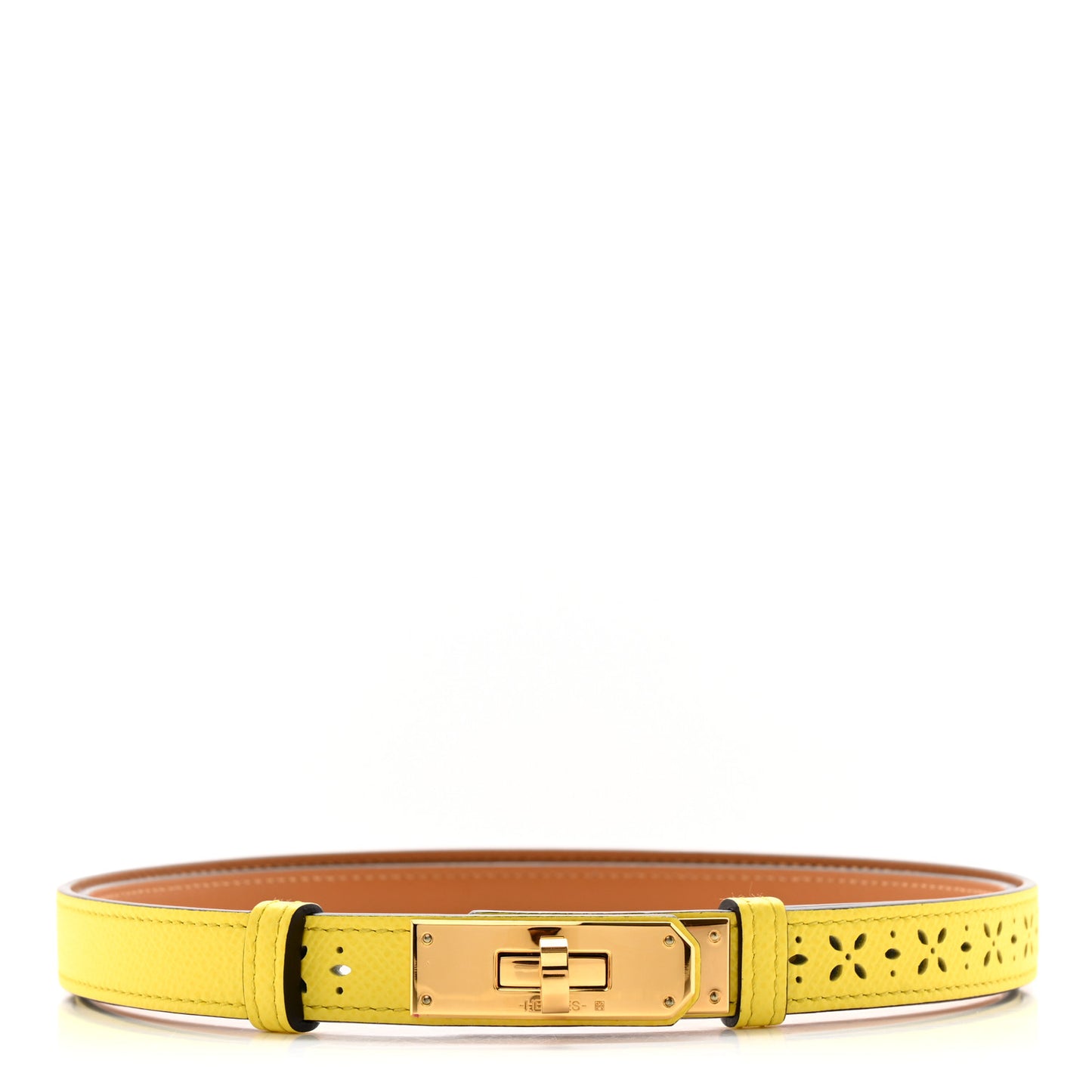 Epsom Perforated Kelly Garden Party 18 Belt Jaune Citron
