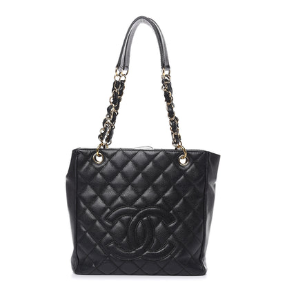 Chanel Caviar Quilted Petit Shopping Tote PST Black 1 of 17