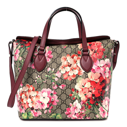 Gucci GG Supreme Monogram Blooms Linea A Foldover Tote Beige Multicolor Dry Rose 1 of 12