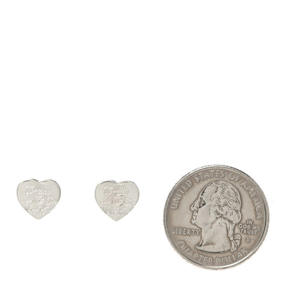 Tiffany Sterling Silver Notes Heart Tag Earrings 2 of 4