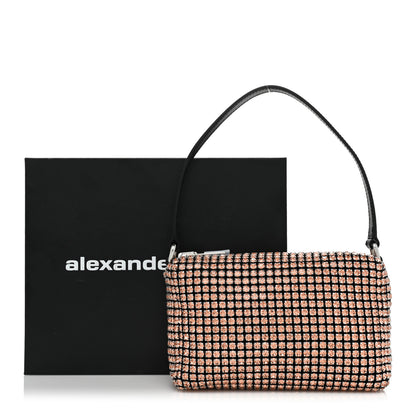 Alexander Wang Mesh Crystal Rhinestone Mini Heiress Pouch Faded Neon Orange 8 of 8