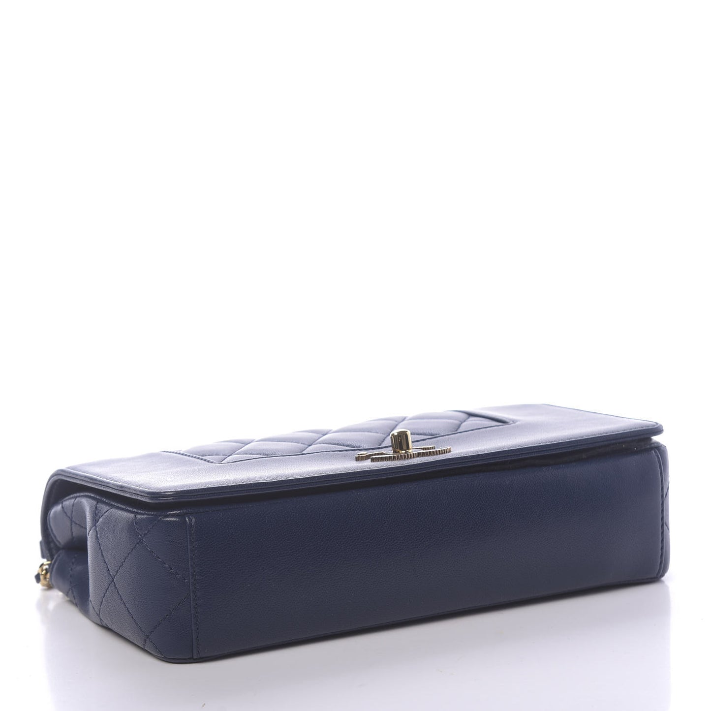 Sheepskin Quilted Medium Vintage Mademoiselle Flap Dark Navy
