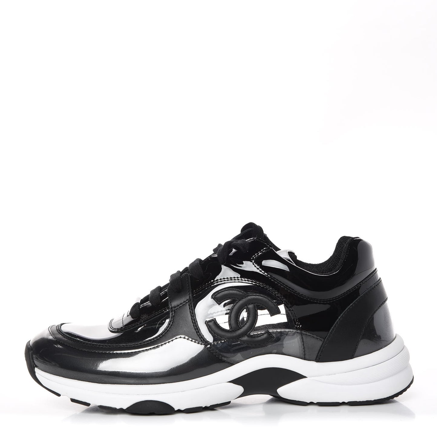 Patent PVC Womens CC Sneakers 40 Transparent Black