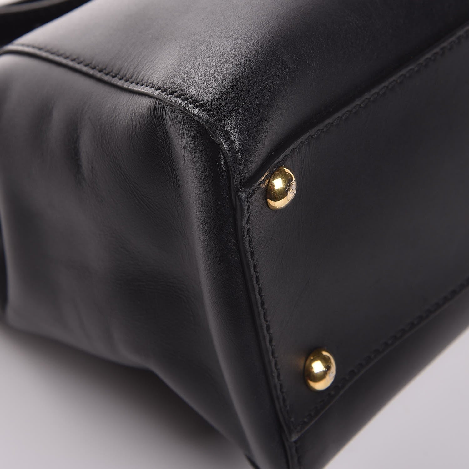 Fendi Vitello Morgan Shiny Nappa Medium Peekaboo Iconic Satchel Black 11 of 16