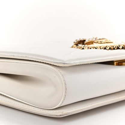 Dolce & Gabbana Calfskin Large Devotion Crossbody Bag White 8 of 12