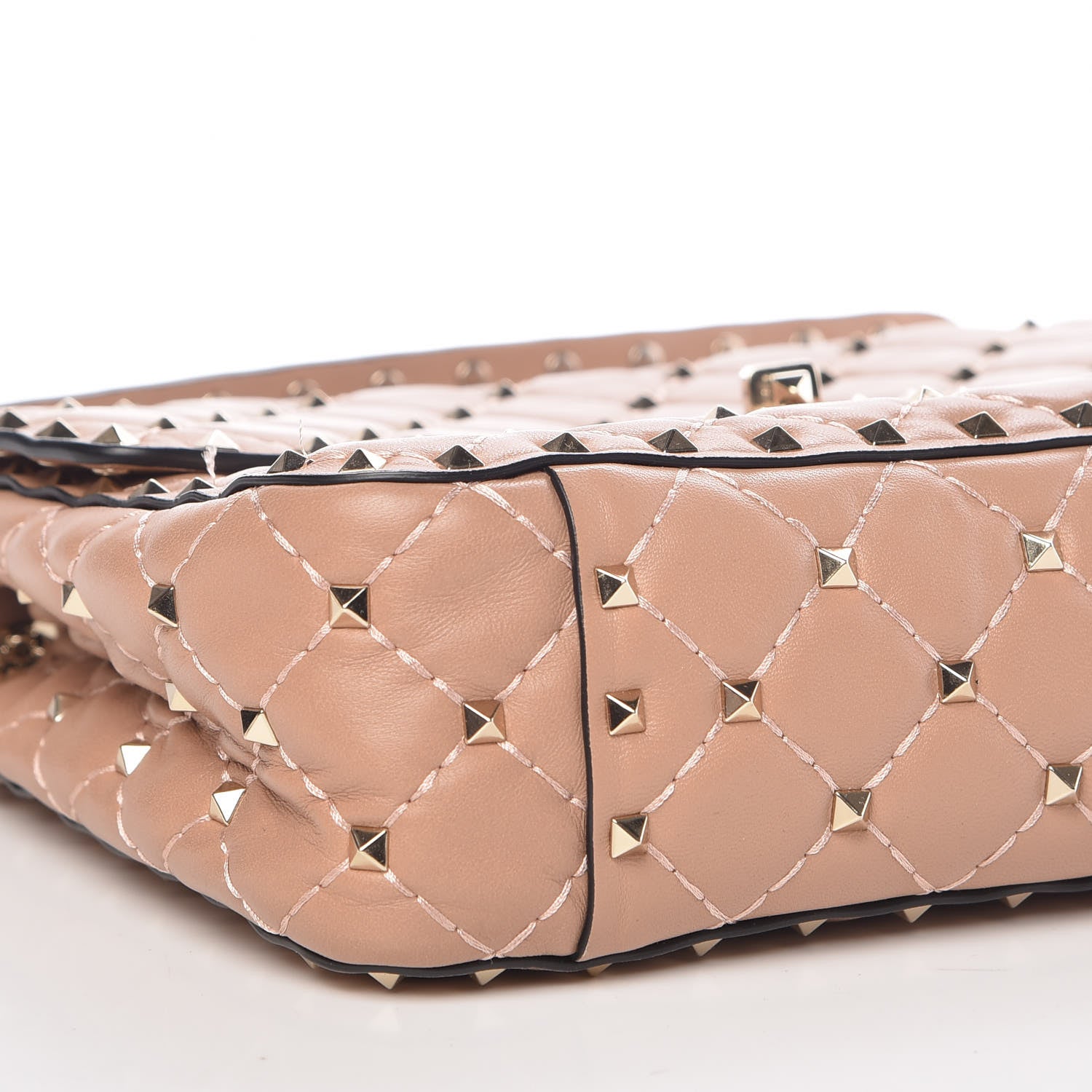 Valentino Garavani Nappa Medium Rockstud Spike Shoulder Bag Soft Noisette 6 of 10