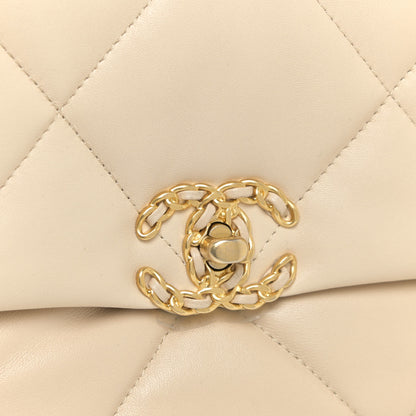 Chanel Lambskin Quilted Medium Chanel 19 Flap Beige 11 of 13