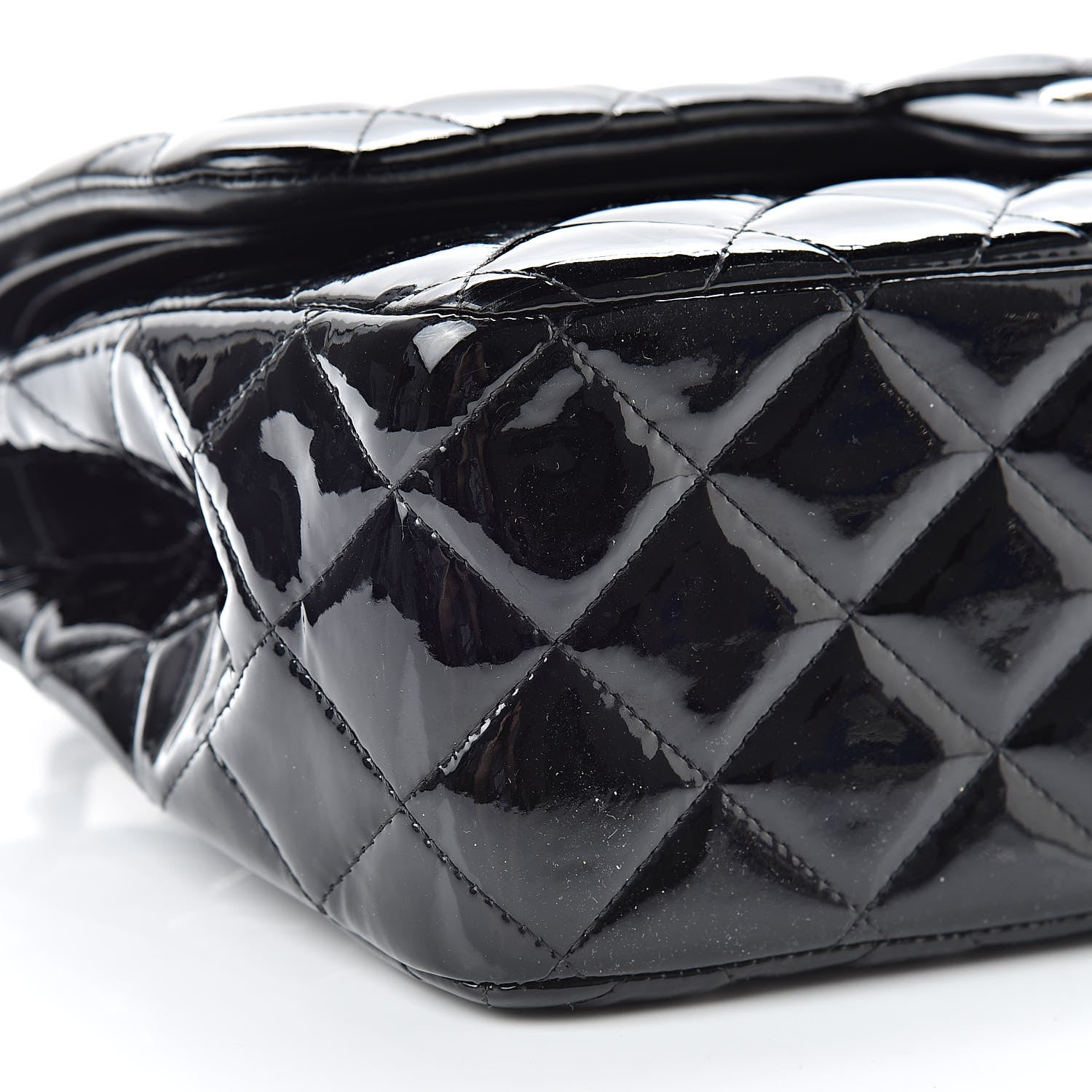 Chanel Patent Quilted Jumbo Double Flap Black 9 of 17