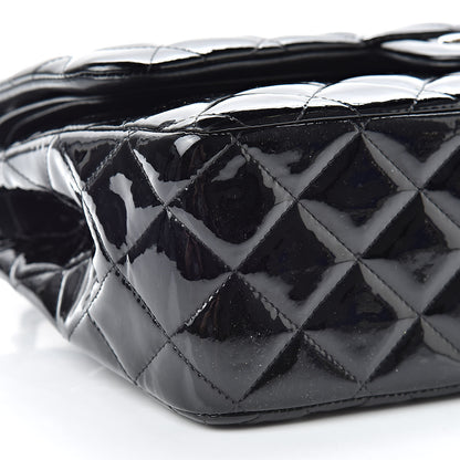 Chanel Patent Quilted Jumbo Double Flap Black 9 of 17