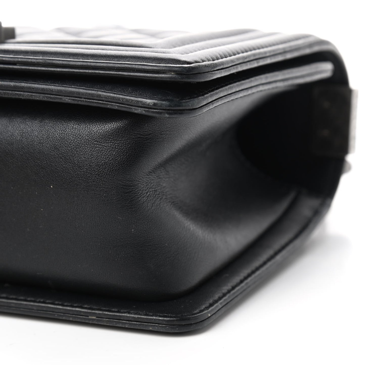 Lambskin Quilted Small Boy Flap Black