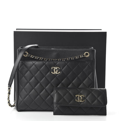 Chanel Caviar Quilted In Out Flap Shopping Tote Black 11 of 11