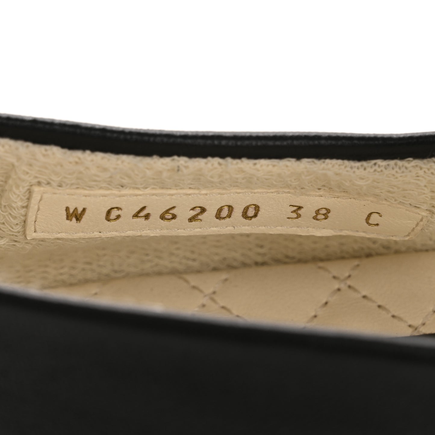 Lambskin Cap Toe CC Mary Jane Flats 38 Black
