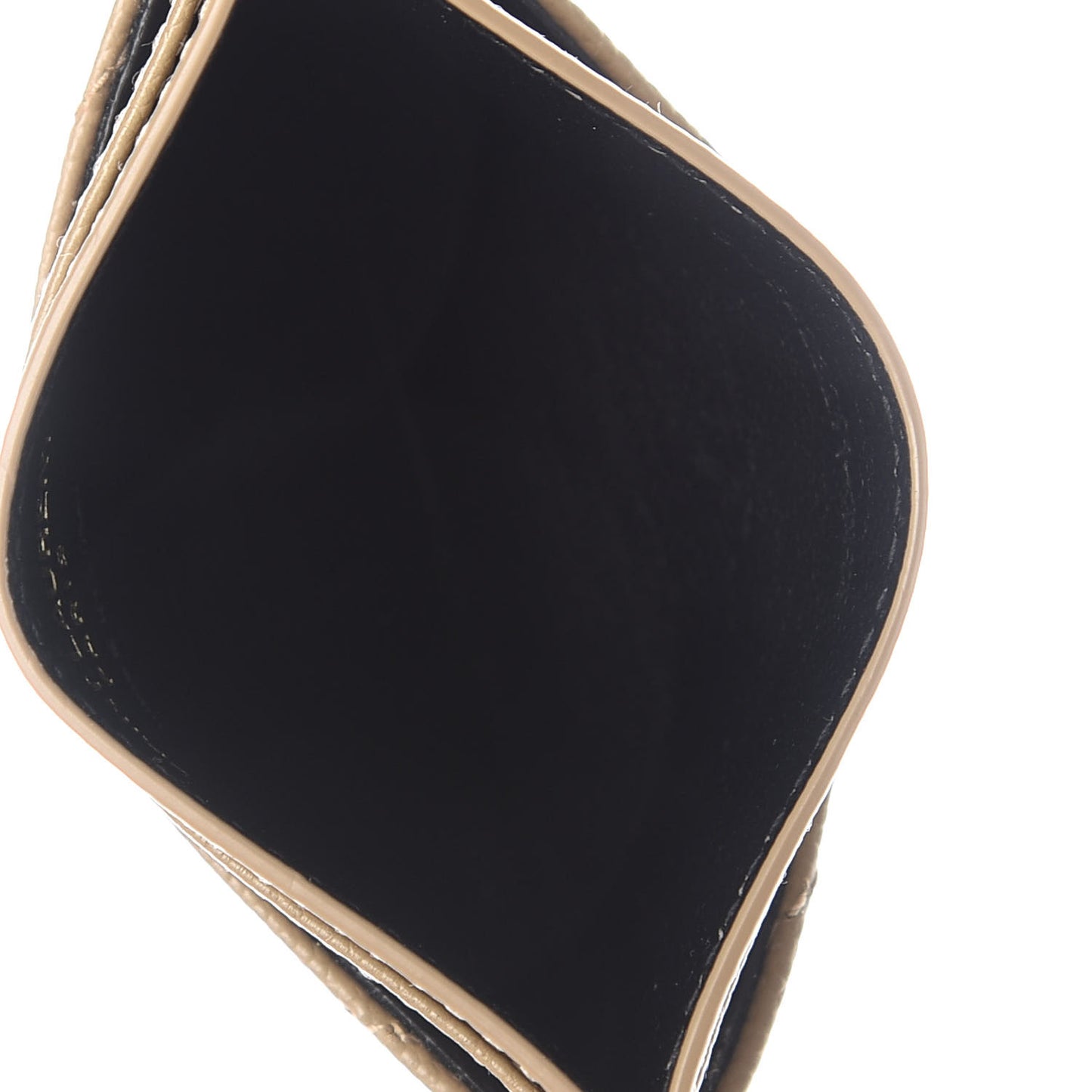 Grain De Poudre Matelasse Chevron Monogram Credit Card Case Dark Latte