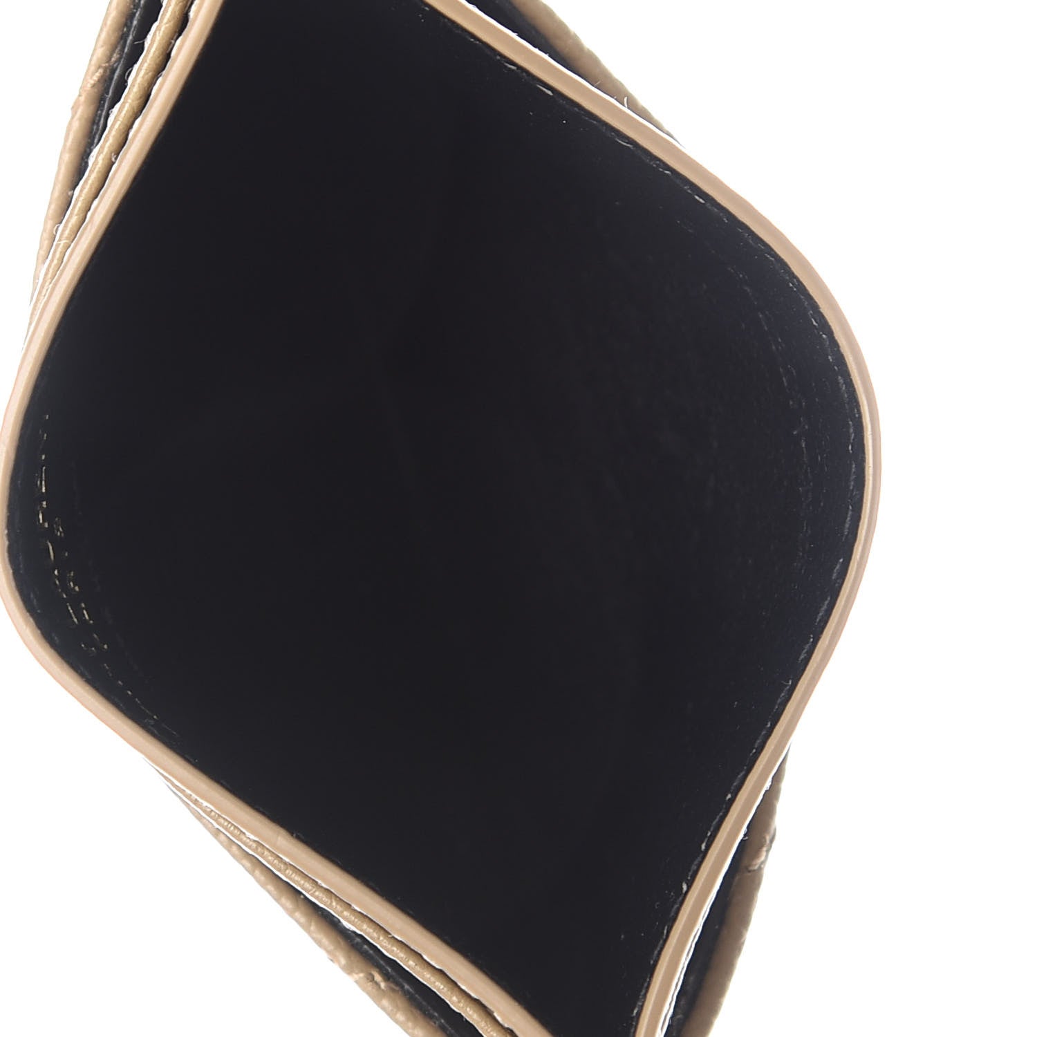 Saint Laurent Grain De Poudre Matelasse Chevron Monogram Credit Card Case Dark Latte 5 of 8