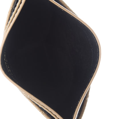 Saint Laurent Grain De Poudre Matelasse Chevron Monogram Credit Card Case Dark Latte 5 of 8