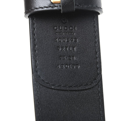 Gucci GG Supreme Monogram Matte Plutone Calfskin Double G 40mm Belt 95 38 Beige Ebony Black 3 of 5